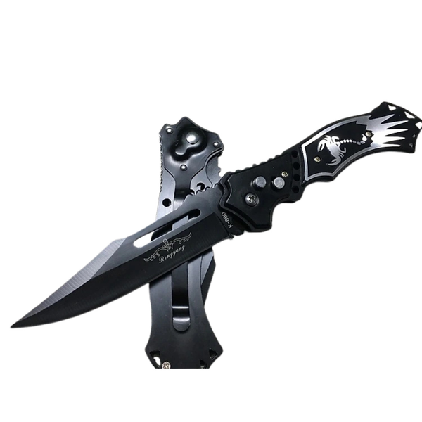 SCORPION BUTTON OPENING KNIFE BLACK - K860 | NeonSales