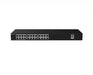 24-port network switch with black metal housing, front Ethernet ports visible