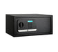 Black electronic keypad security safe with digital display and round handle