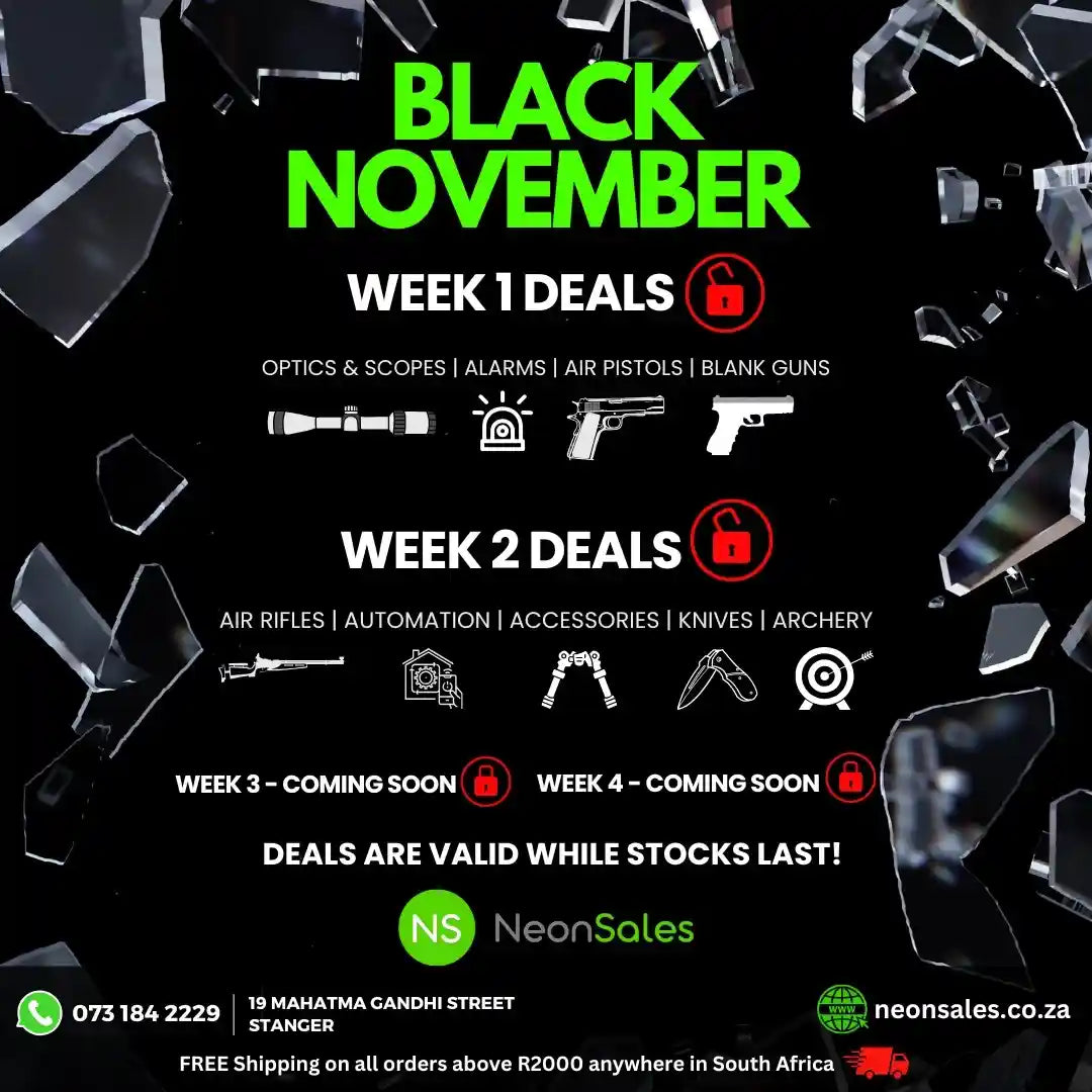 Black November Week 2 Deals: Air Rifles, Automation, Knives, Archery & Accessories at NeonSales