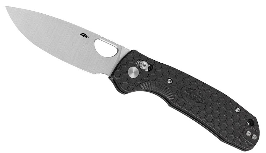 Honey Badger Cross-Bolt Drop-Point Med/Large Black Folding Knife
