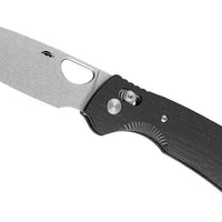 Honey Badger Stone Washed Cross-Bolt Drop-Point Med/Large Black Folding Knife