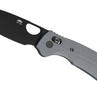 Honey Badger Cross-Bolt Drop-Point Med/Large PVD D2 Grey Folding Knife