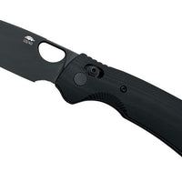 Honey Badger Cross-Bolt Drop-Point Med/Large PVD M390 Black Folding Knife