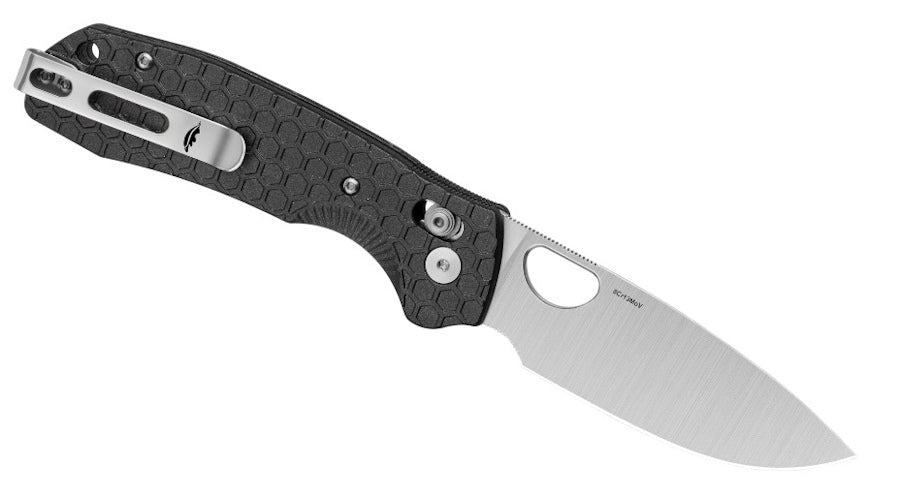 Honey Badger Cross-Bolt Drop-Point Med/Large Black Folding Knife