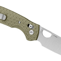 Honey Badger Cross-Bolt Drop-Point Med/Large Green Folding Knife