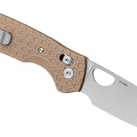 Honey Badger Cross-Bolt Drop-Point Med/Large Tan Folding Knife