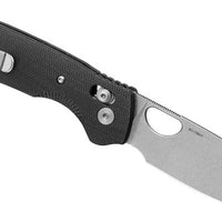 Honey Badger Stone Washed Cross-Bolt Drop-Point Med/Large Black Folding Knife