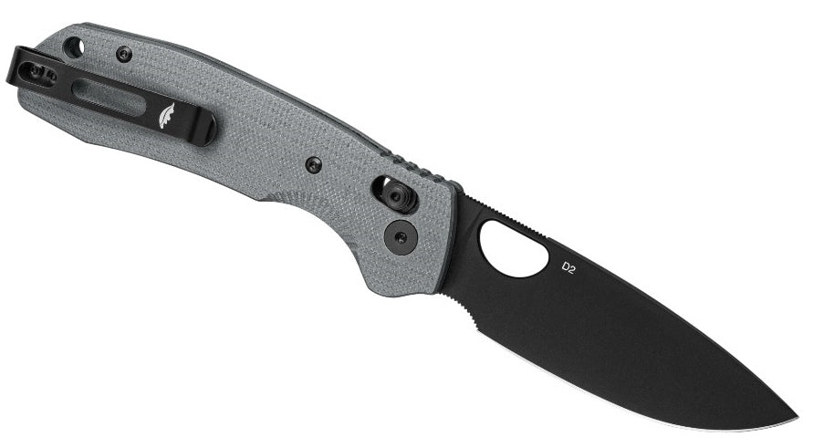 Honey Badger Cross-Bolt Drop-Point Med/Large PVD D2 Grey Folding Knife