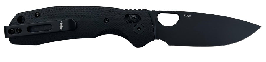 Honey Badger Cross-Bolt Drop-Point Med/Large PVD M390 Black Folding Knife
