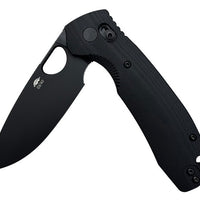 Honey Badger Cross-Bolt Drop-Point Med/Large PVD M390 Black Folding Knife