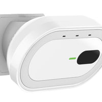 White outdoor security camera with LED indicator for CCTV surveillance system
