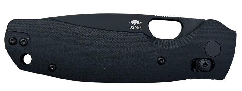Honey Badger Cross-Bolt Drop-Point Med/Large PVD M390 Black Folding Knife