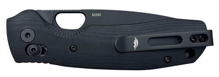 Honey Badger Cross-Bolt Drop-Point Med/Large PVD M390 Black Folding Knife