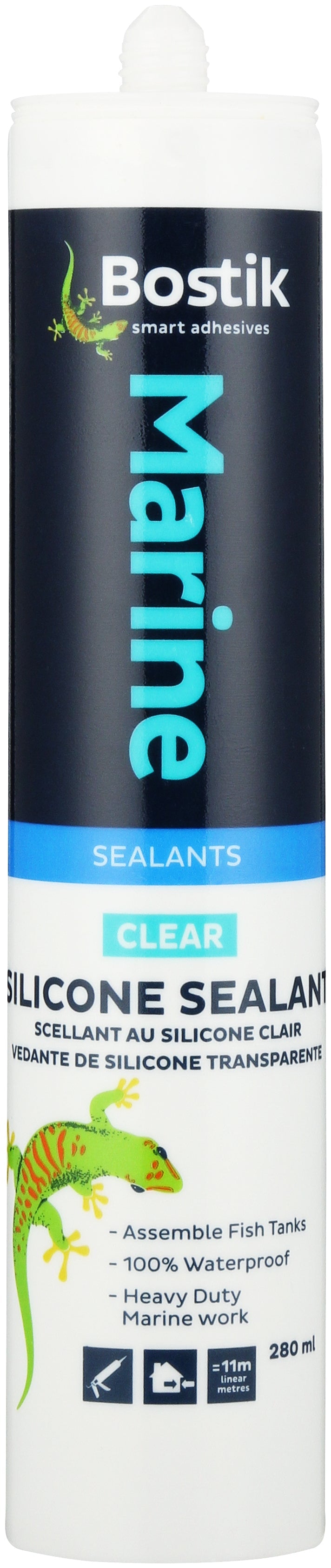 Bostik Marine Silicone Sealant, 280ml Clear