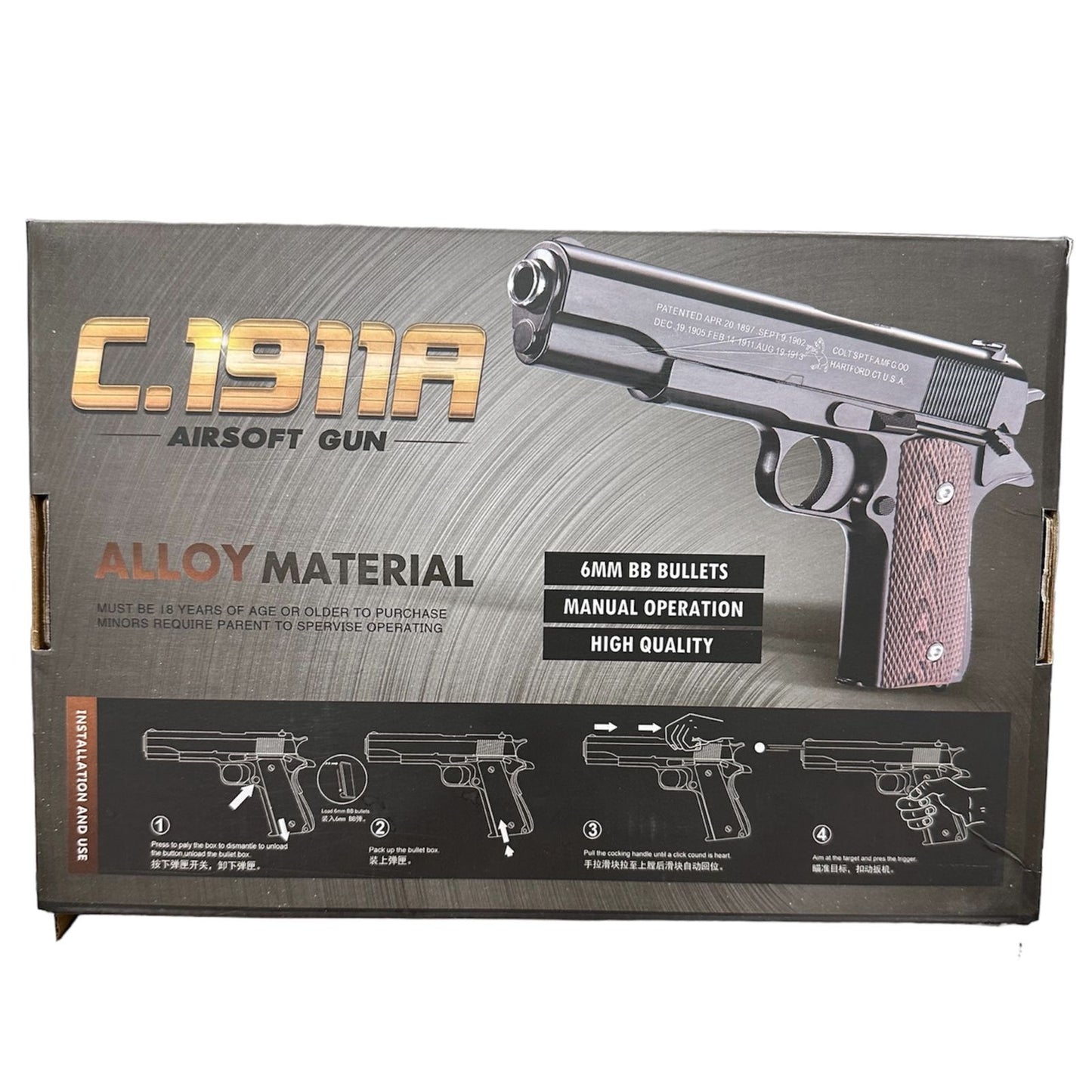 C1911A 6MM BB ALLOY MATERIAL AIRSOFT PISTOL - NeonSales {{ shop.shopifyCountryName }}