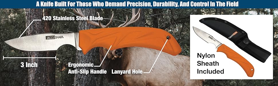 ACCUSHARP GUT HOOK KNIFE  WITH SHEATH - NeonSales {{ shop.shopifyCountryName }}