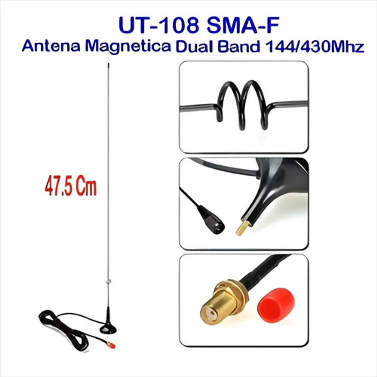 NAGOYA UT-108UV MAGNETIC BASE CAR AERIAL (SMA-M)