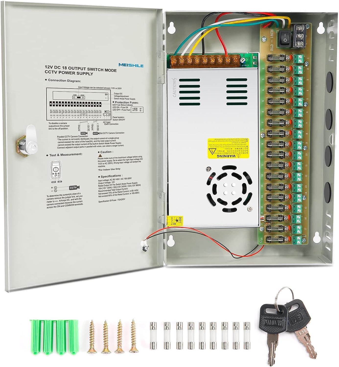 12V 20A CCTV POWER SUPPLY - FUSED - NeonSales South Africa