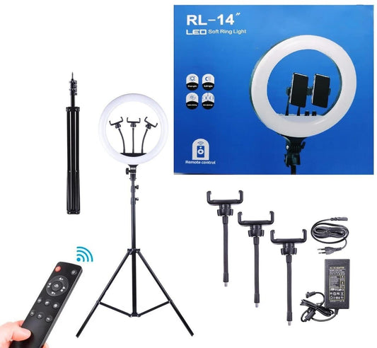 14" RING LIGHT 5V W/ 3X FLEXI-STAND PHONE HOLDERS - NeonSales {{ shop.shopifyCountryName }}