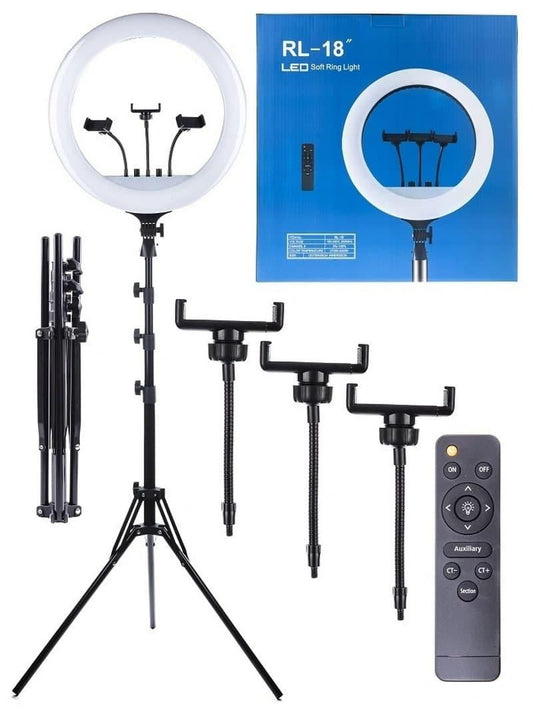 14" RING LIGHT 5V W/ 3X FLEXI-STAND PHONE HOLDERS - NeonSales {{ shop.shopifyCountryName }}