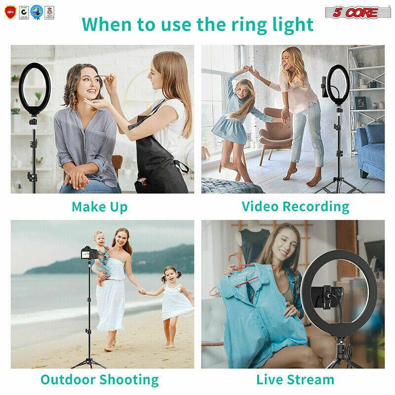 14" RING LIGHT 5V W/ 3X FLEXI-STAND PHONE HOLDERS - NeonSales South Africa