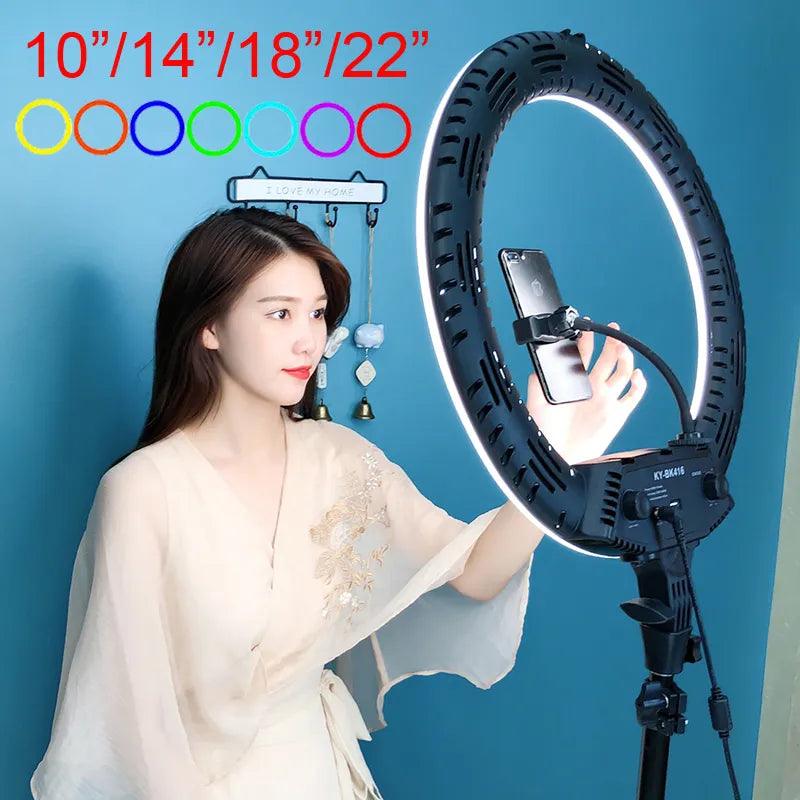 14" RING LIGHT 5V W/ 3X FLEXI-STAND PHONE HOLDERS - NeonSales South Africa