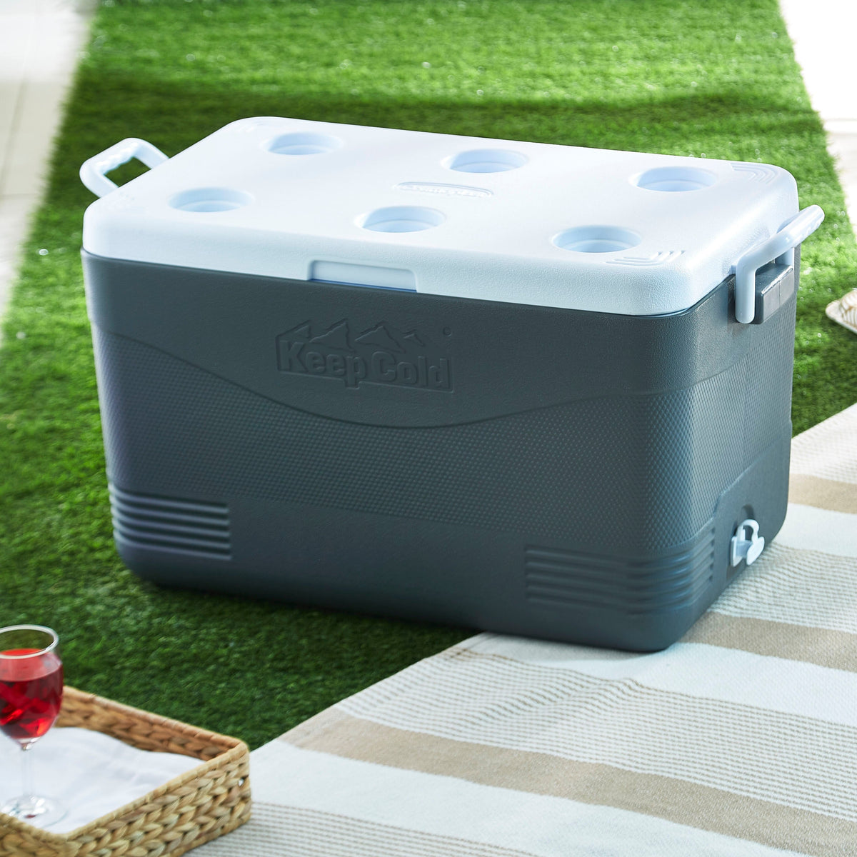 Cosmoplast KeepCold Picnic 60L Cooler Box, Red