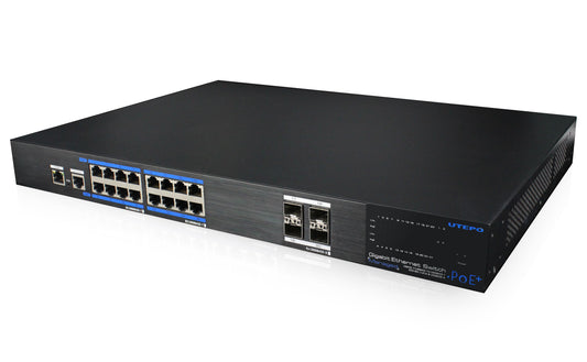 UTEPO 16-port Gigabit managed PoE switch with SFP uplinks