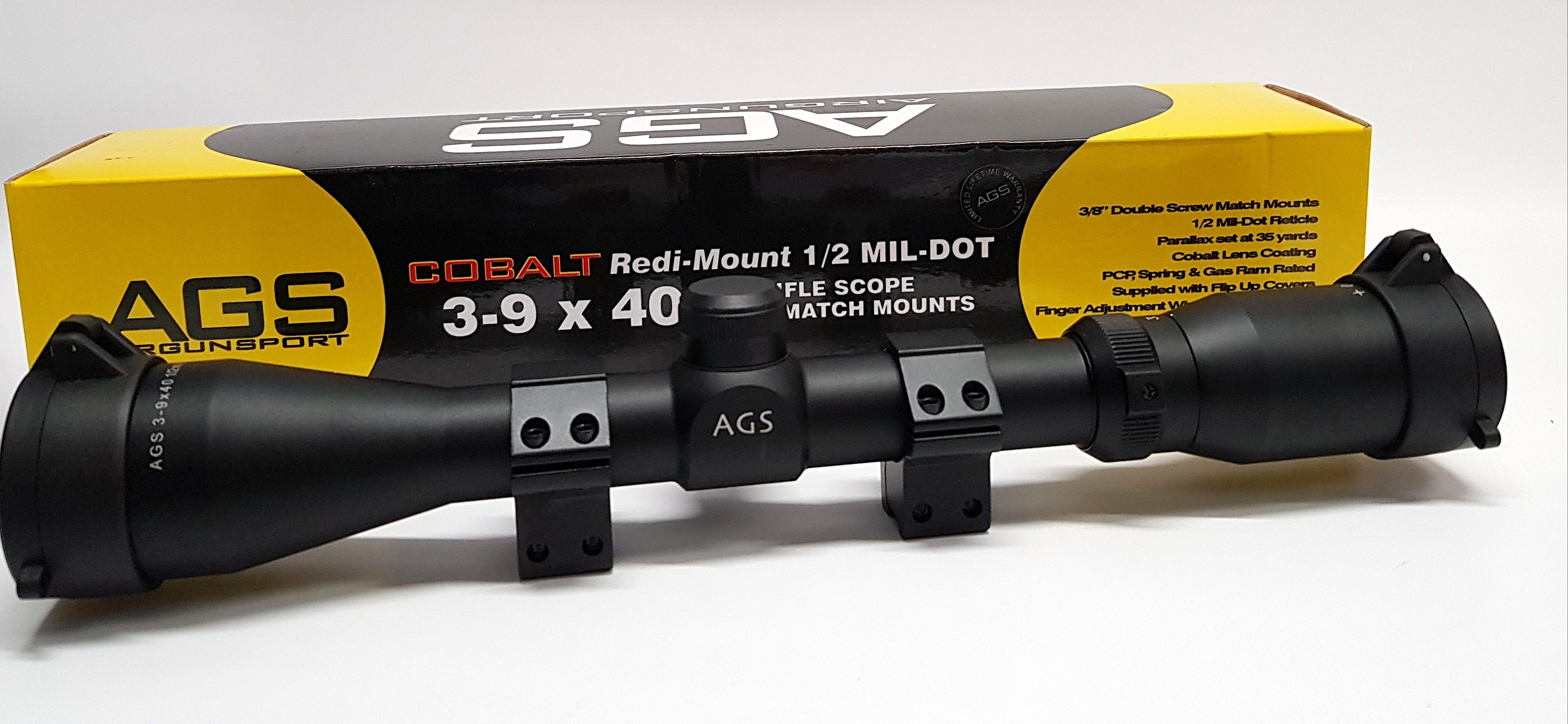 AGS COBALT 3-9X40 REDI-MOUNT HMD RET.