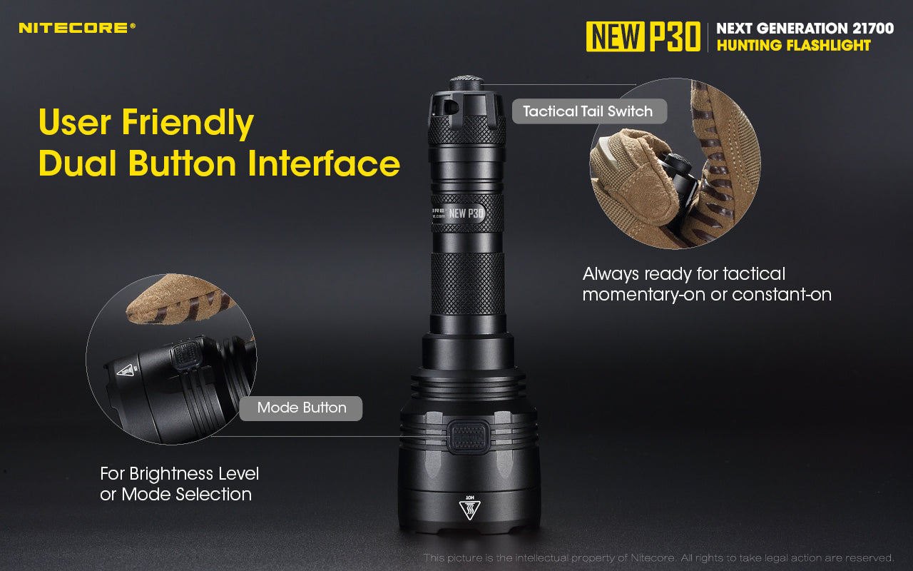NITECORE NEW P30 1000 LUMEN HUNTING FLASHLIGHT