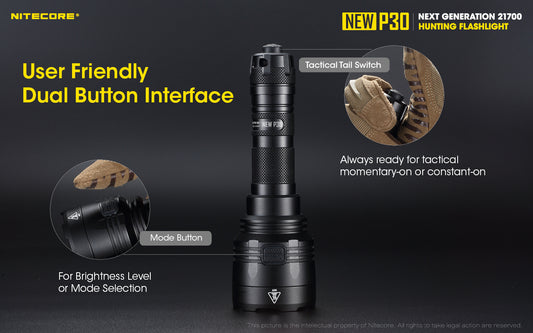 NITECORE NEW P30 1000 LUMEN HUNTING FLASHLIGHT