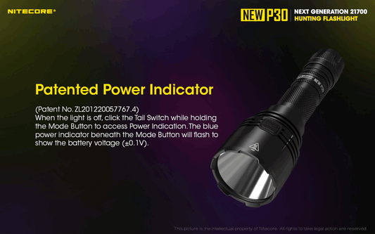 NITECORE NEW P30 1000 LUMEN HUNTING FLASHLIGHT