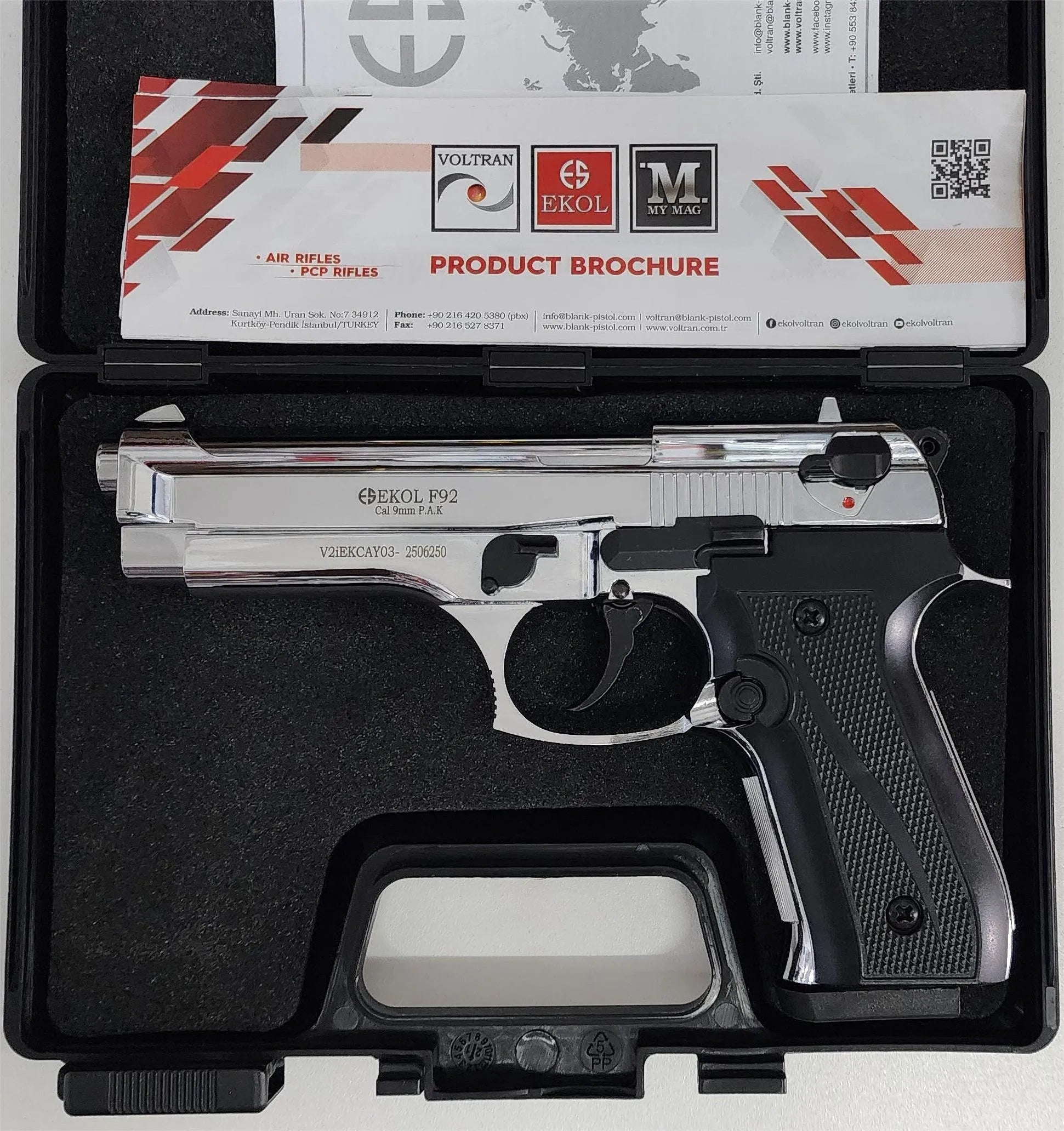 EKOL FIRAT MAGNUM SHINY CHROME BLANK GUN - NeonSales {{ shop.shopifyCountryName }}