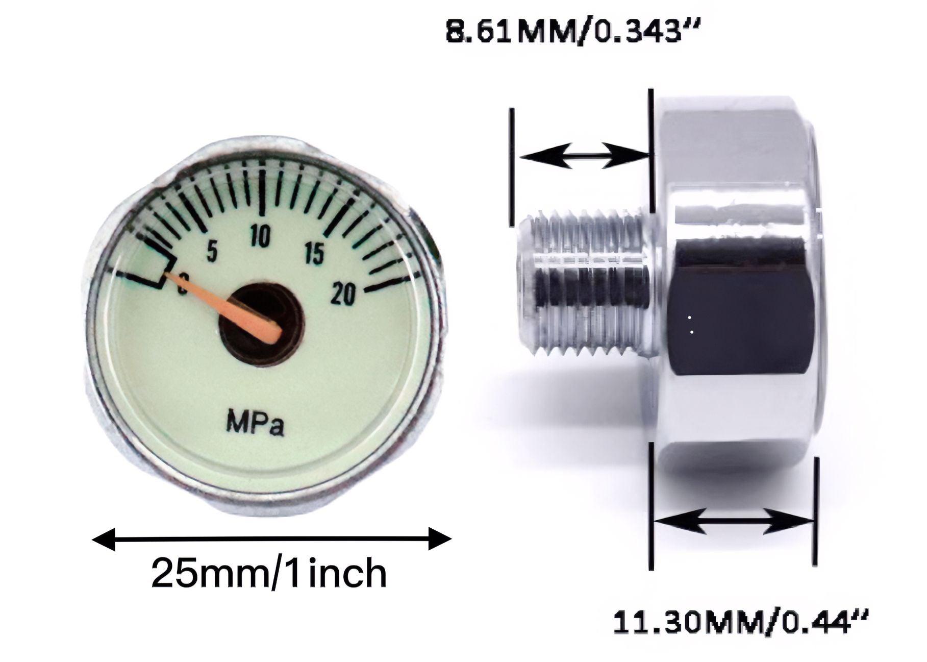 25MMø PRESSURE GAUGE, 1/8" BSP MALE THREADED - NeonSales South Africa