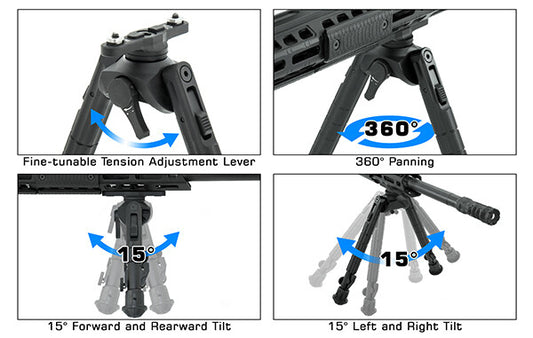 UTG RECON 360 TL BIPOD - 7-9" M-LOK CENTRE HT