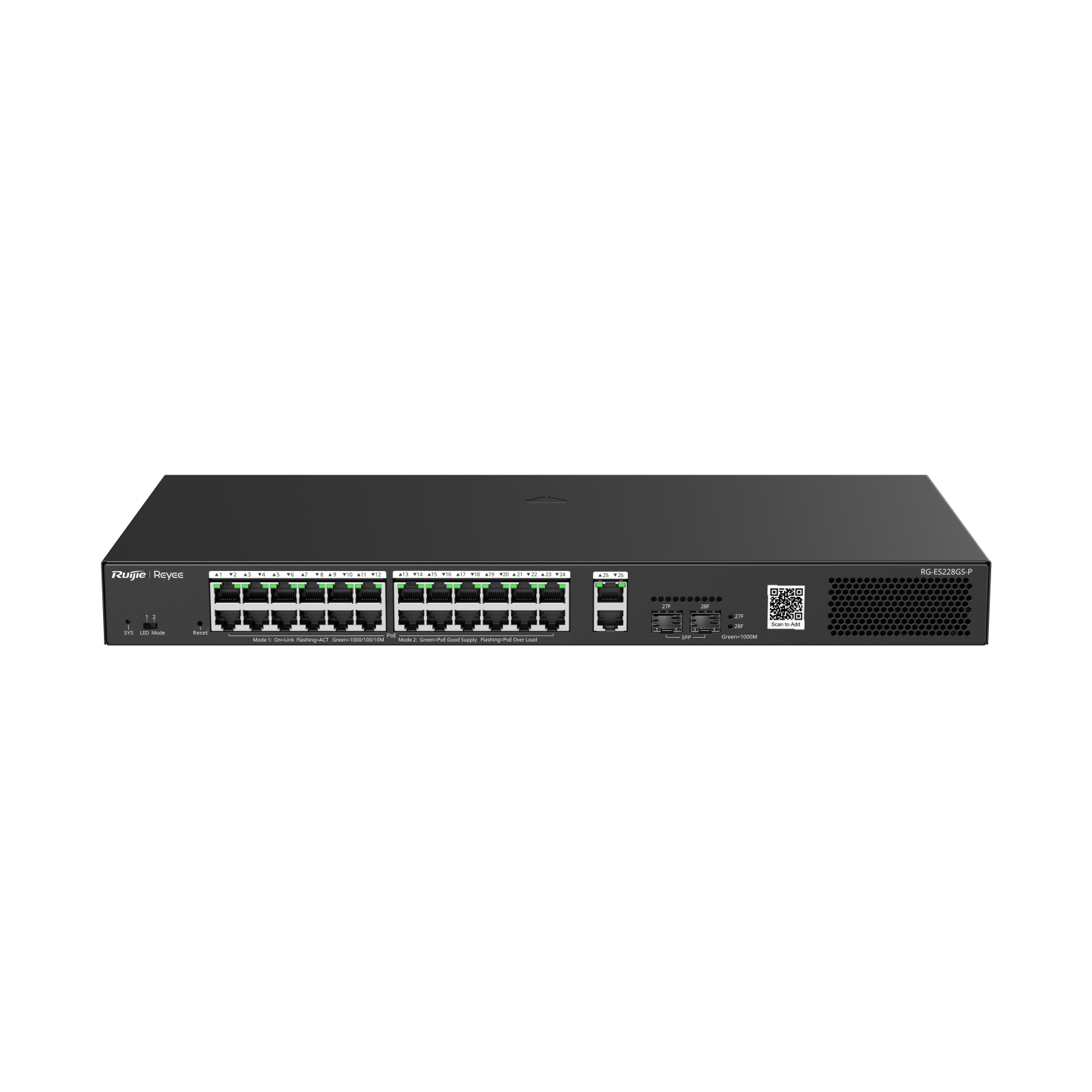 RUIJIE RG-ES228GC-P NETWORK SWITCH - 28G 24POE 370 - NeonSales {{ shop.shopifyCountryName }}
