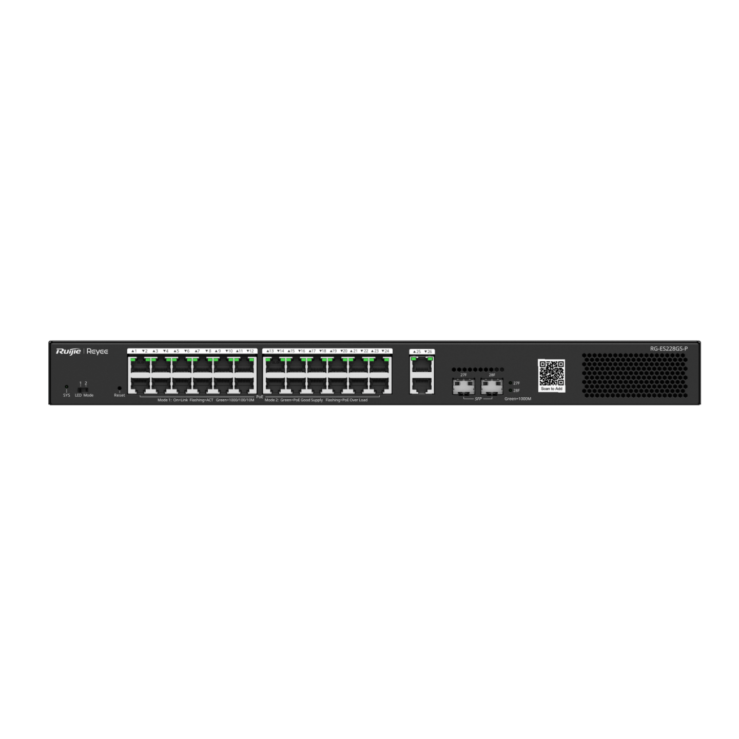 RUIJIE RG-ES228GC-P NETWORK SWITCH - 28G 24POE 370 - NeonSales {{ shop.shopifyCountryName }}