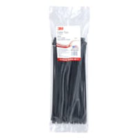 3M CT11BK50-C black cable tie locking head and curved tip detail