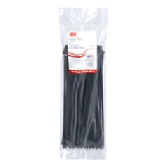 3M CT11BK50-C black cable tie locking head and curved tip detail