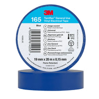 3M Temflex 165 blue multi-purpose vinyl electrical tape 19mm x 20m