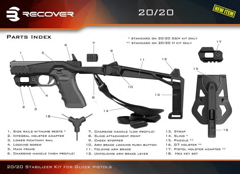 CAA MCK RECOVER TACTICAL STABILIZER KIT GLOCK STOC - NeonSales {{ shop.shopifyCountryName }}