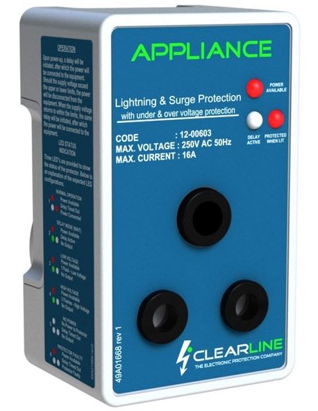 Clearline appliance mains and fridge surge protector