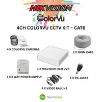 HIKVISION 4CH COLORVU HYBRID CCTV KIT - CAT 6