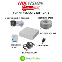 HIKVISION 4CH HYBRID CCTV KIT - CAT 6