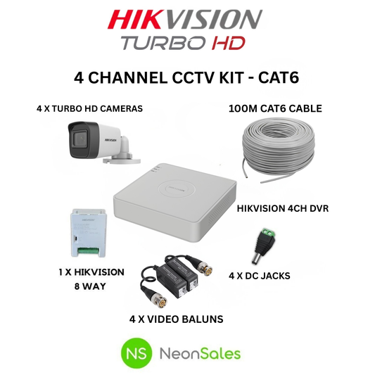 HIKVISION 4CH EXIR CCTV KIT - CAT 6
