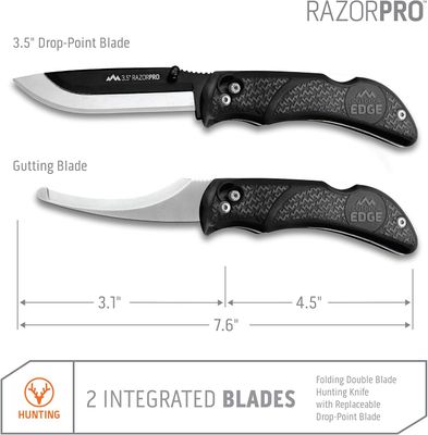OUTDOOR EDGE RAZOR PRO G 3.5 INCH 6 BLADES BLACK - NeonSales {{ shop.shopifyCountryName }}