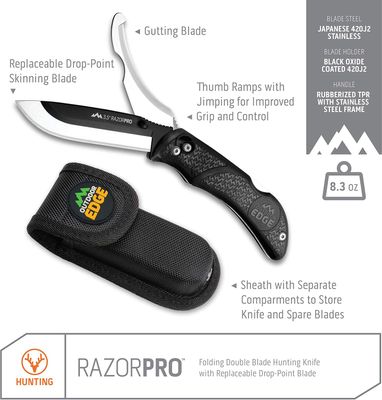 OUTDOOR EDGE RAZOR PRO G 3.5 INCH 6 BLADES BLACK - NeonSales {{ shop.shopifyCountryName }}