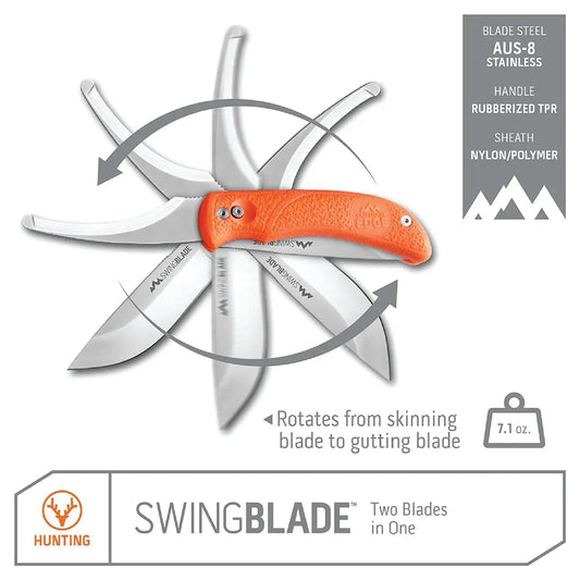 OUTDOOR EDGE SWINGBLADE ORANGE HUNT KNIFE