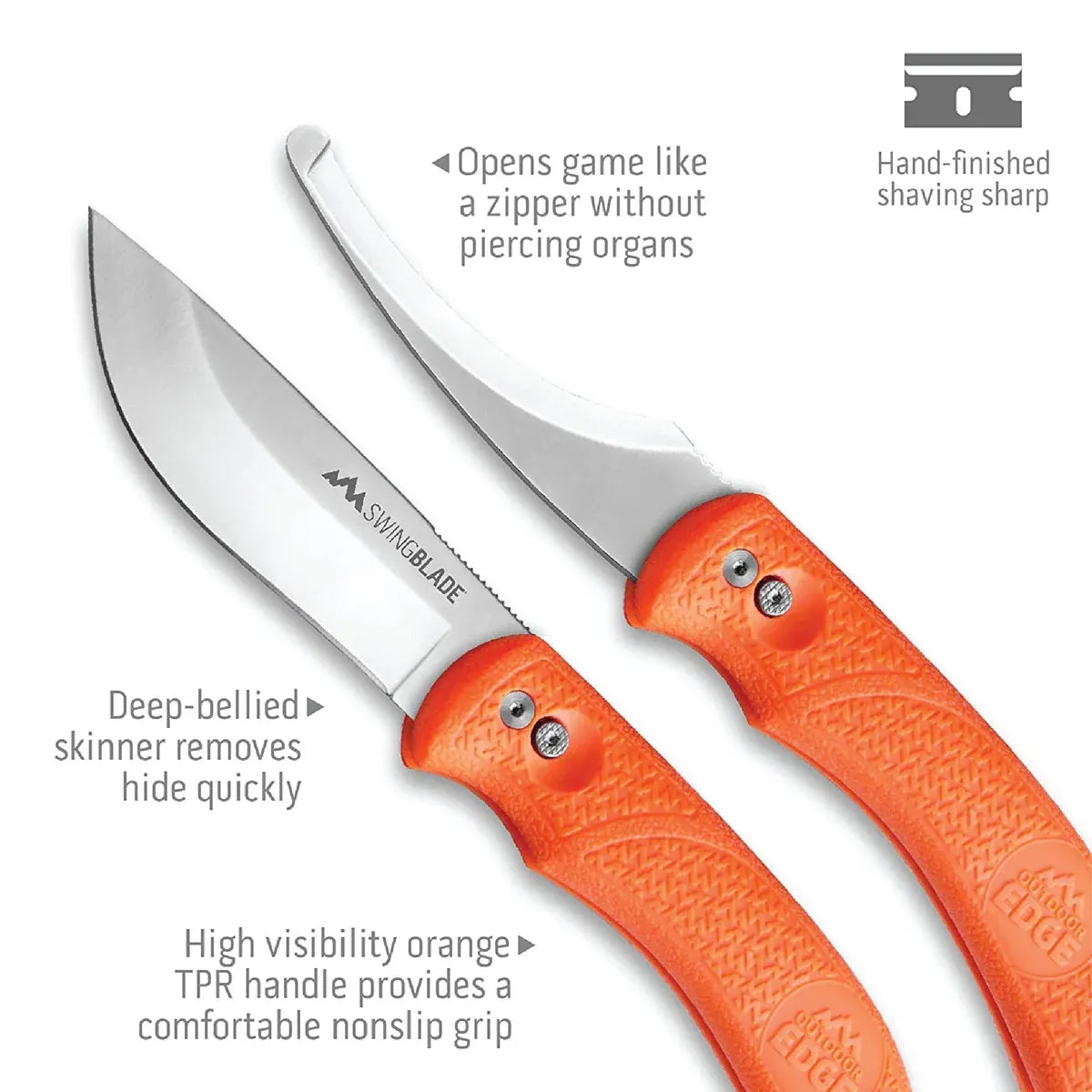 OUTDOOR EDGE SWINGBLADE ORANGE HUNT KNIFE